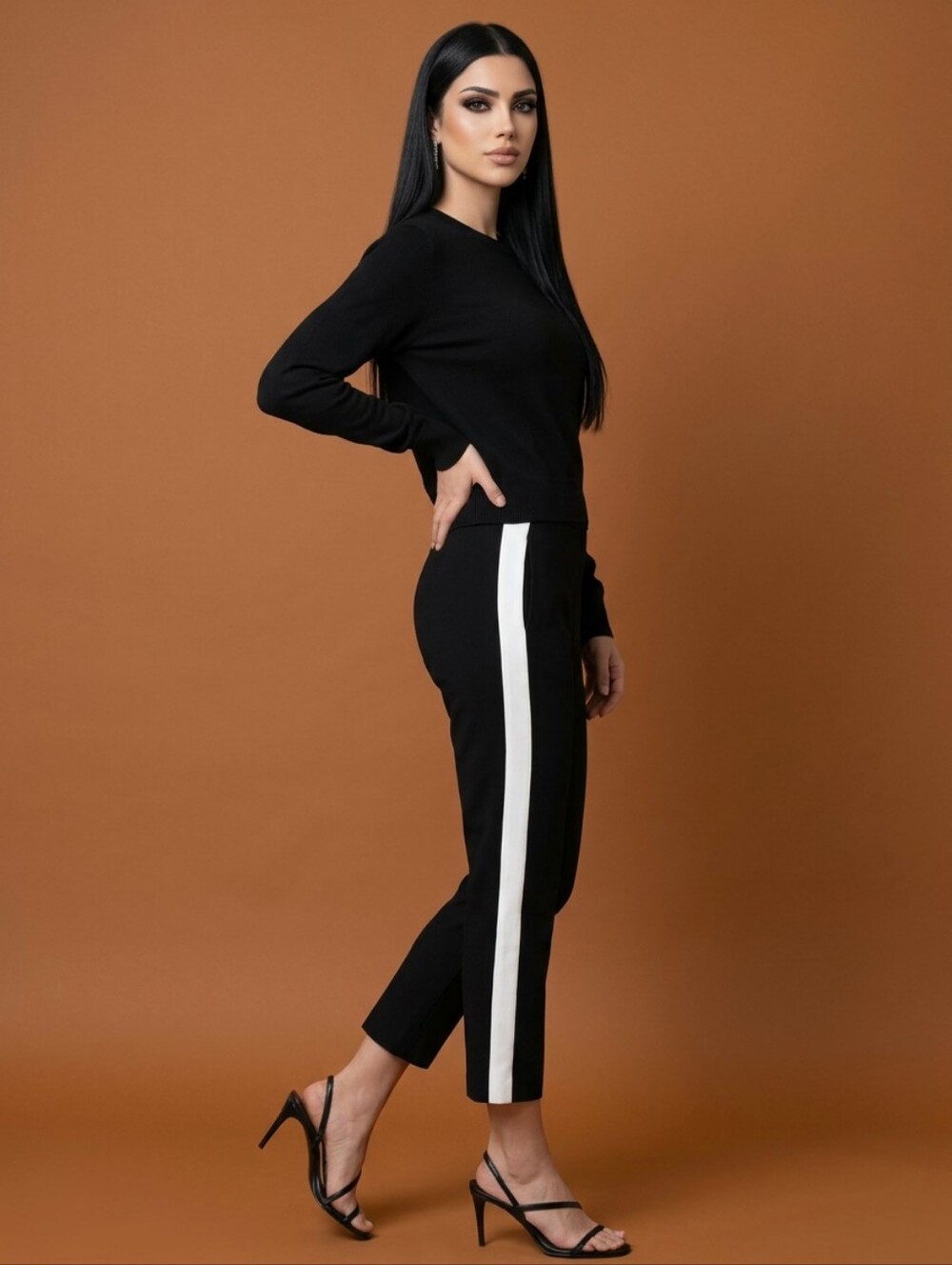 🚨ARITZIA Babaton Dexter Crepe Ankle Pant w/Racer Stripe & Pockets Size 4